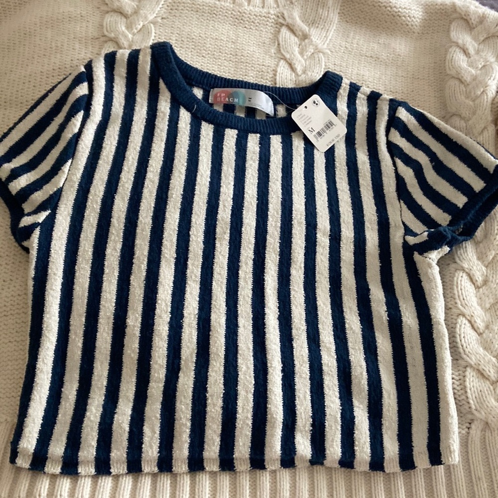free people beach cropped shirt NWT